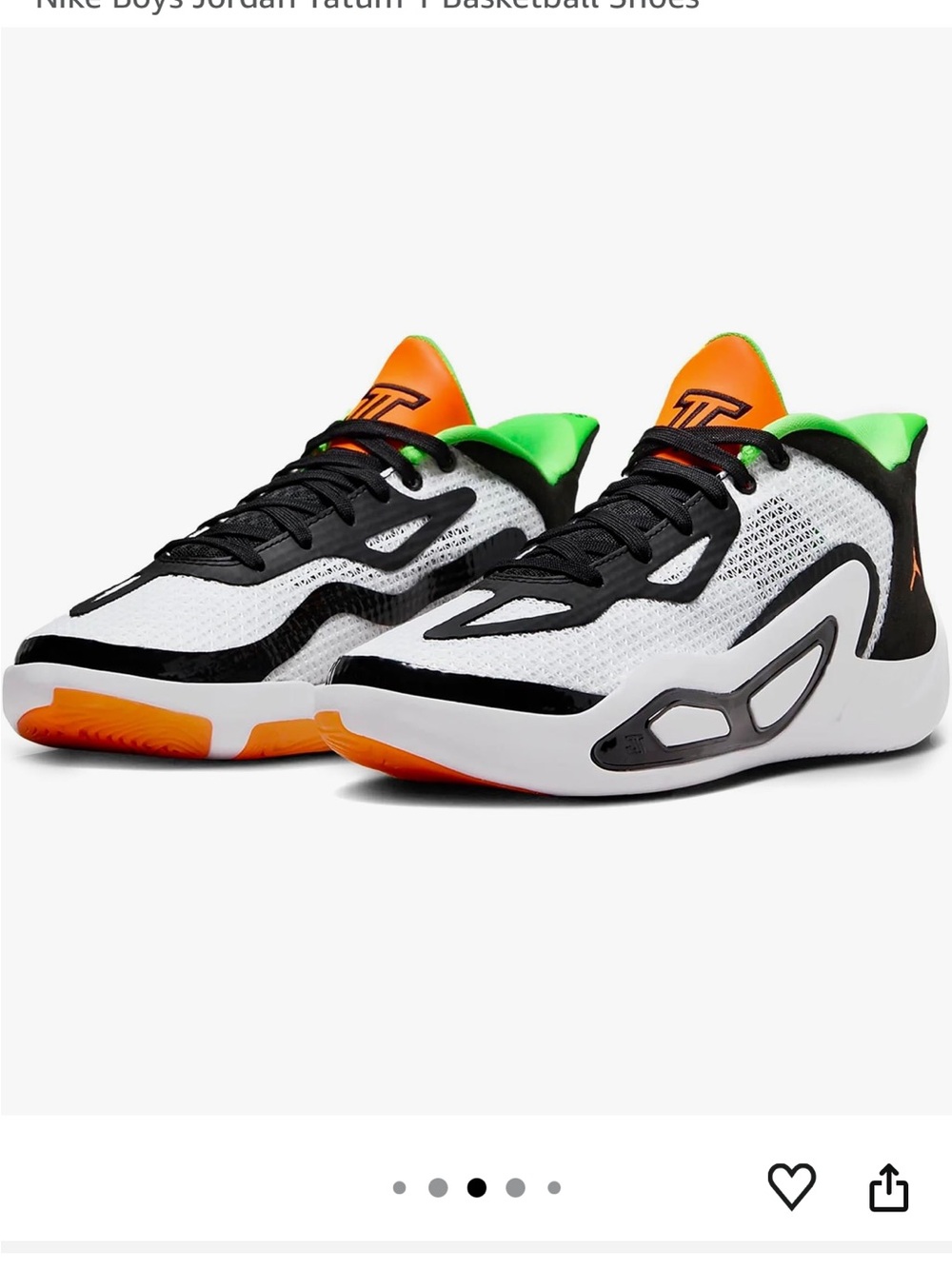 Nike Black, White, Neon Green & Orange Low-Top Basketball Sneakers